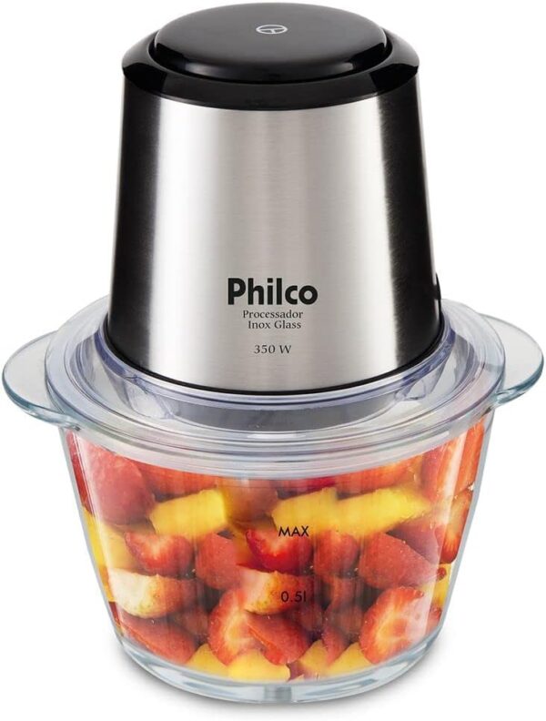 Mini Processador Philco Inox Vidro 1.2L